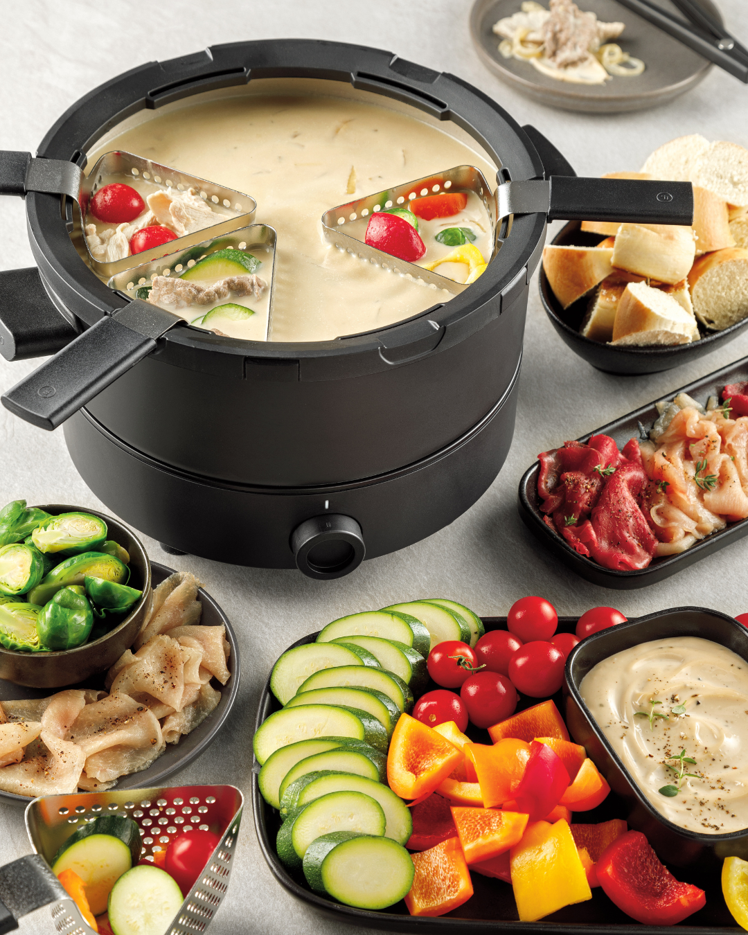 Fondue crémeuse aux oignons caramélisés