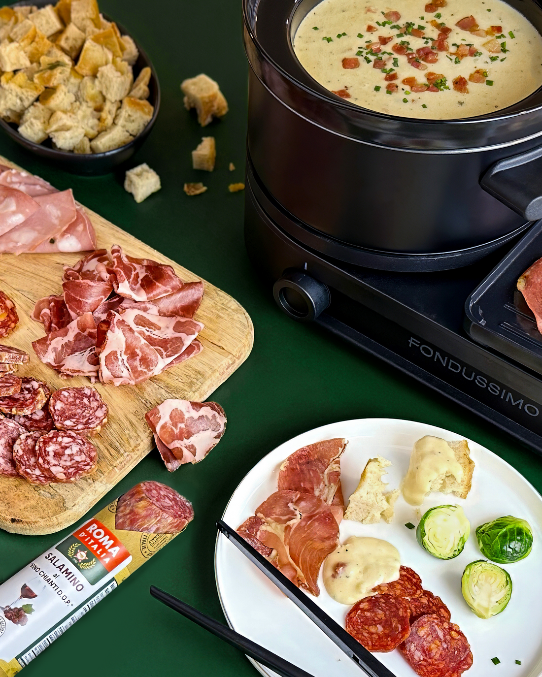 La Fondue au Fromage Carbonara à la Roma d’Italia