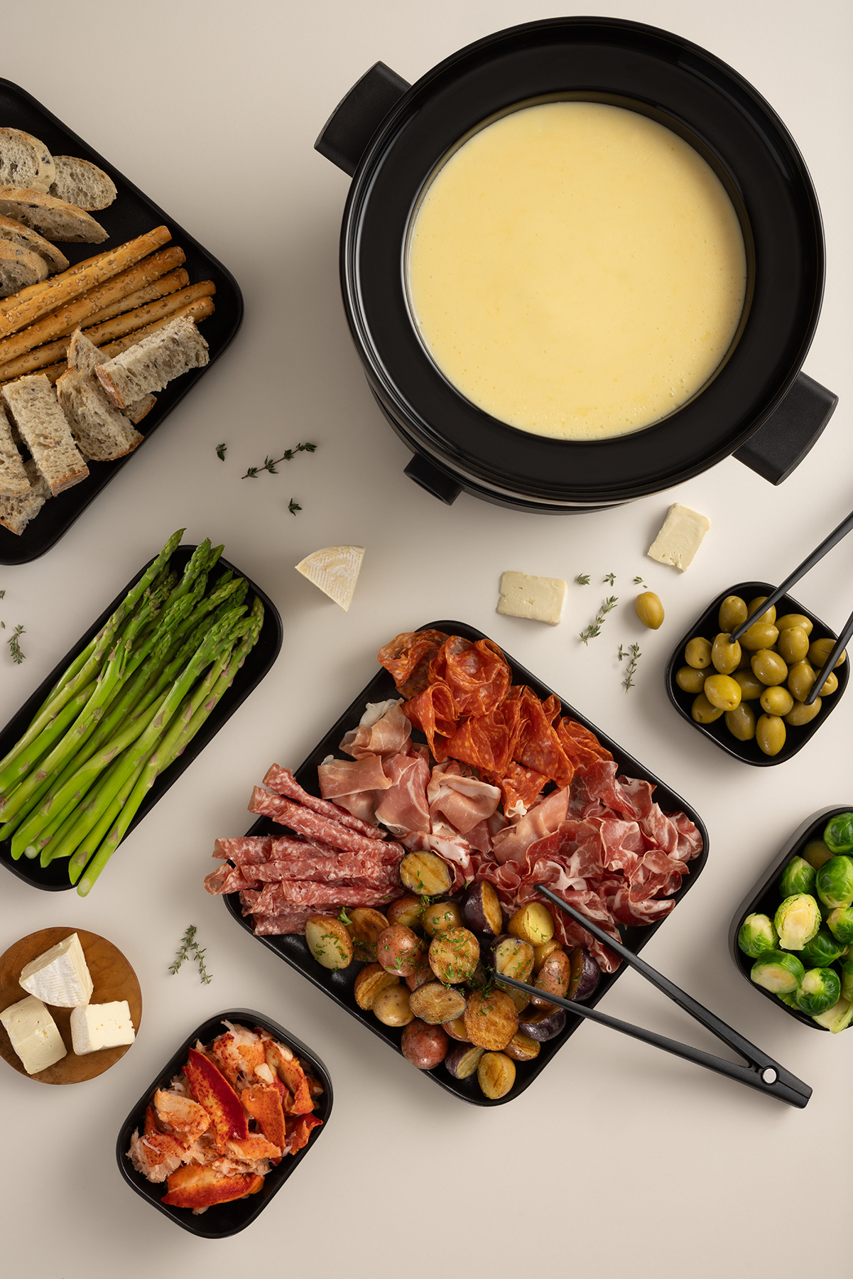 Ensembles à fondue : viande, fromage & chocolat